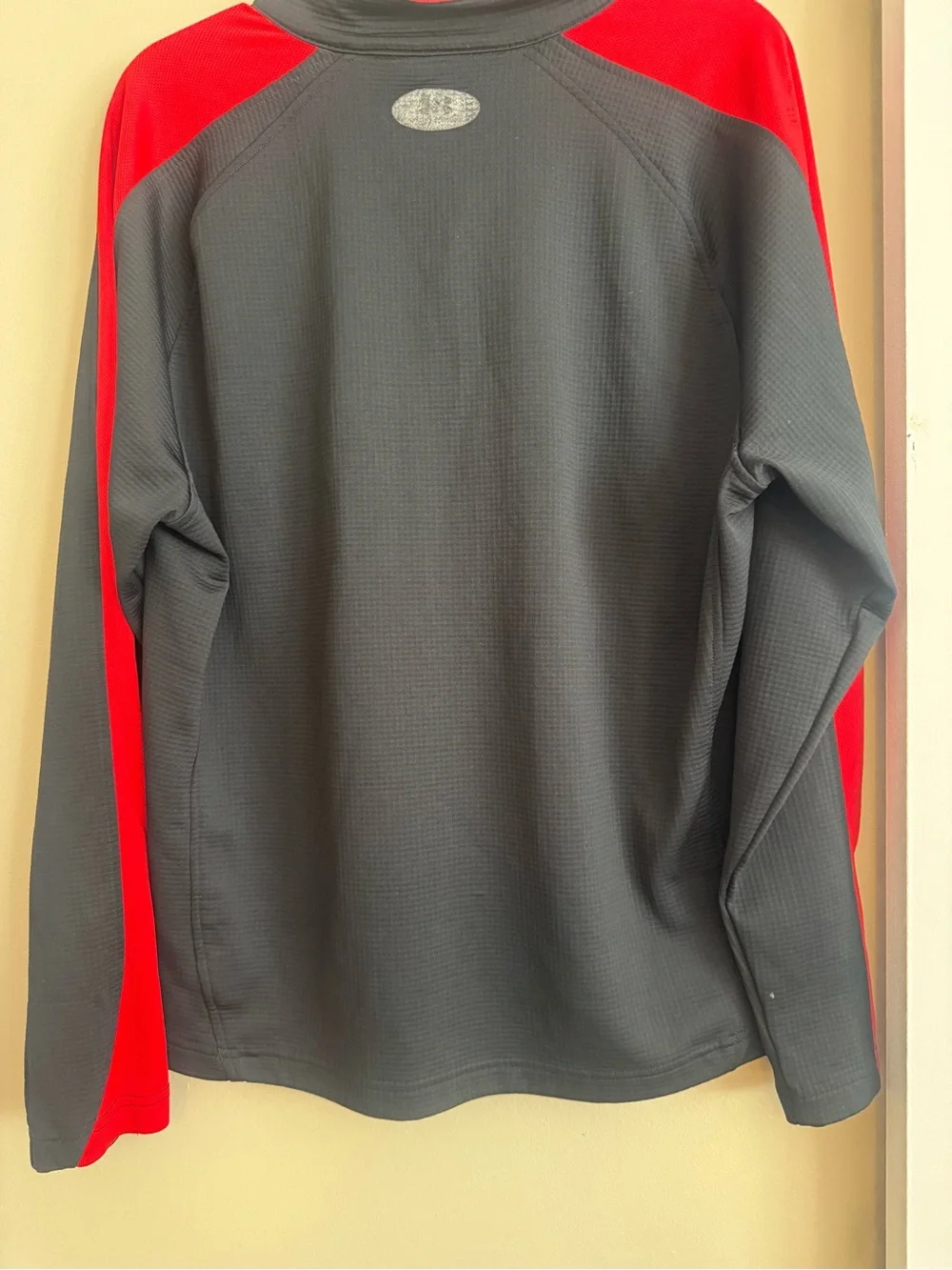 Under Armour Men’s Black Performance Quarter-Zip Jacket with Red Panels